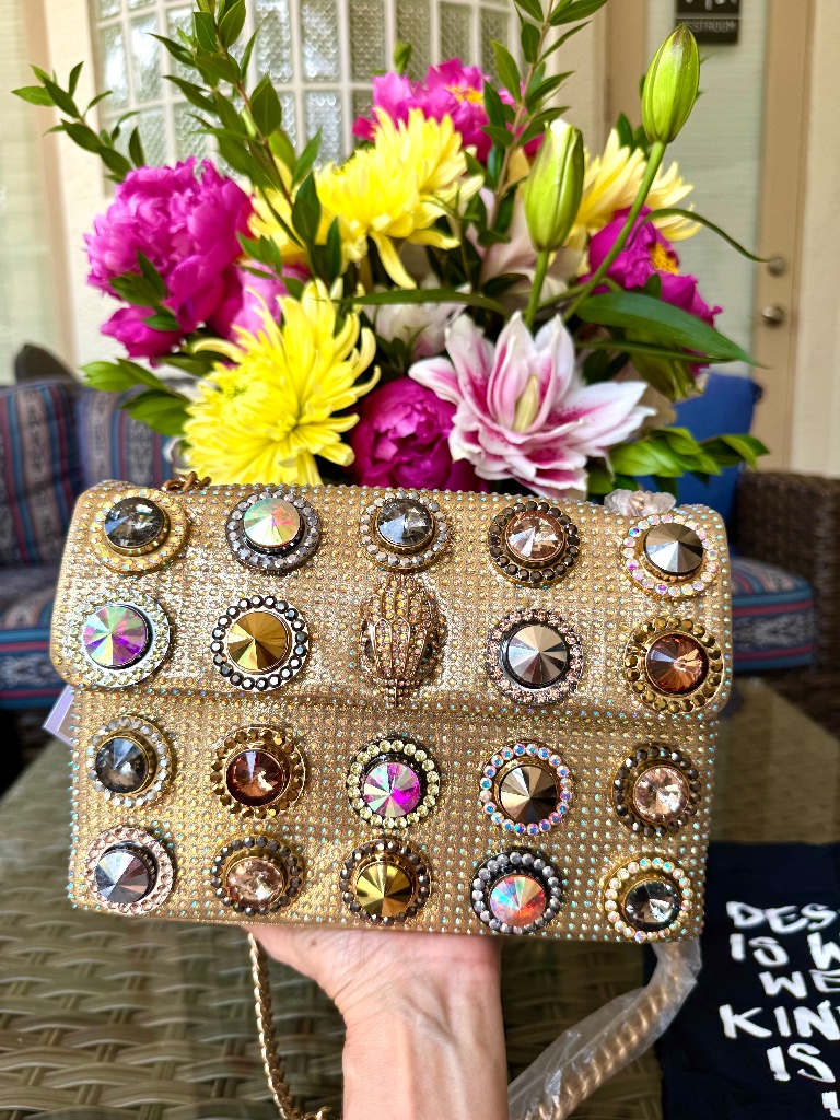 Nwt Kurt Geiger Gold Gem Kensington Medium Bag - Gorgeous
